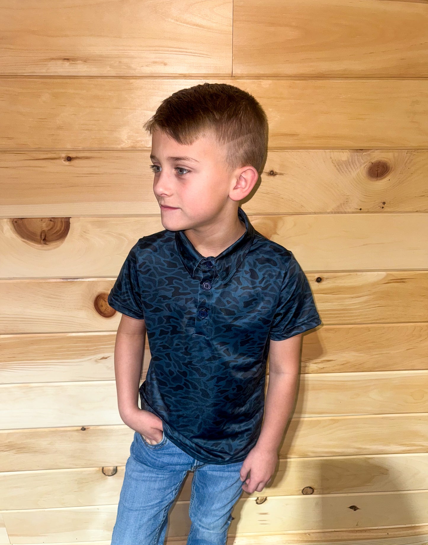 Navy Camo Performance Wear Polo