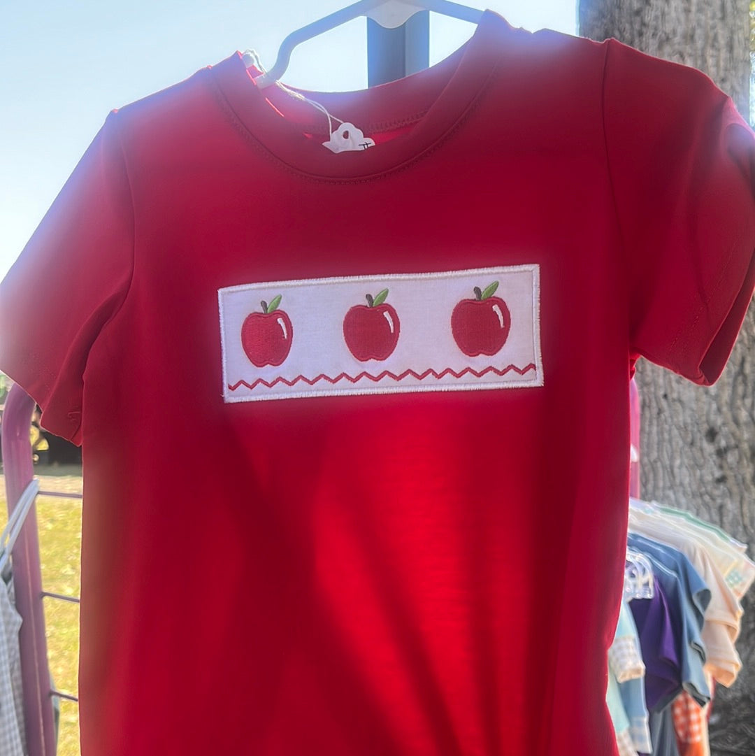 Boys Smocked Apple Shirt