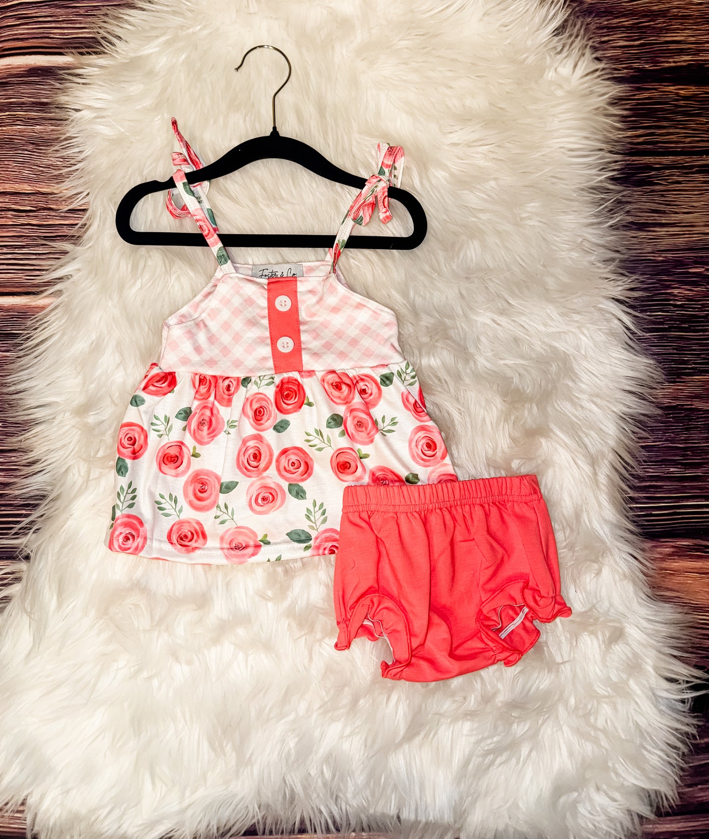 PINK VINTAGE ROSE BLOOMER SET