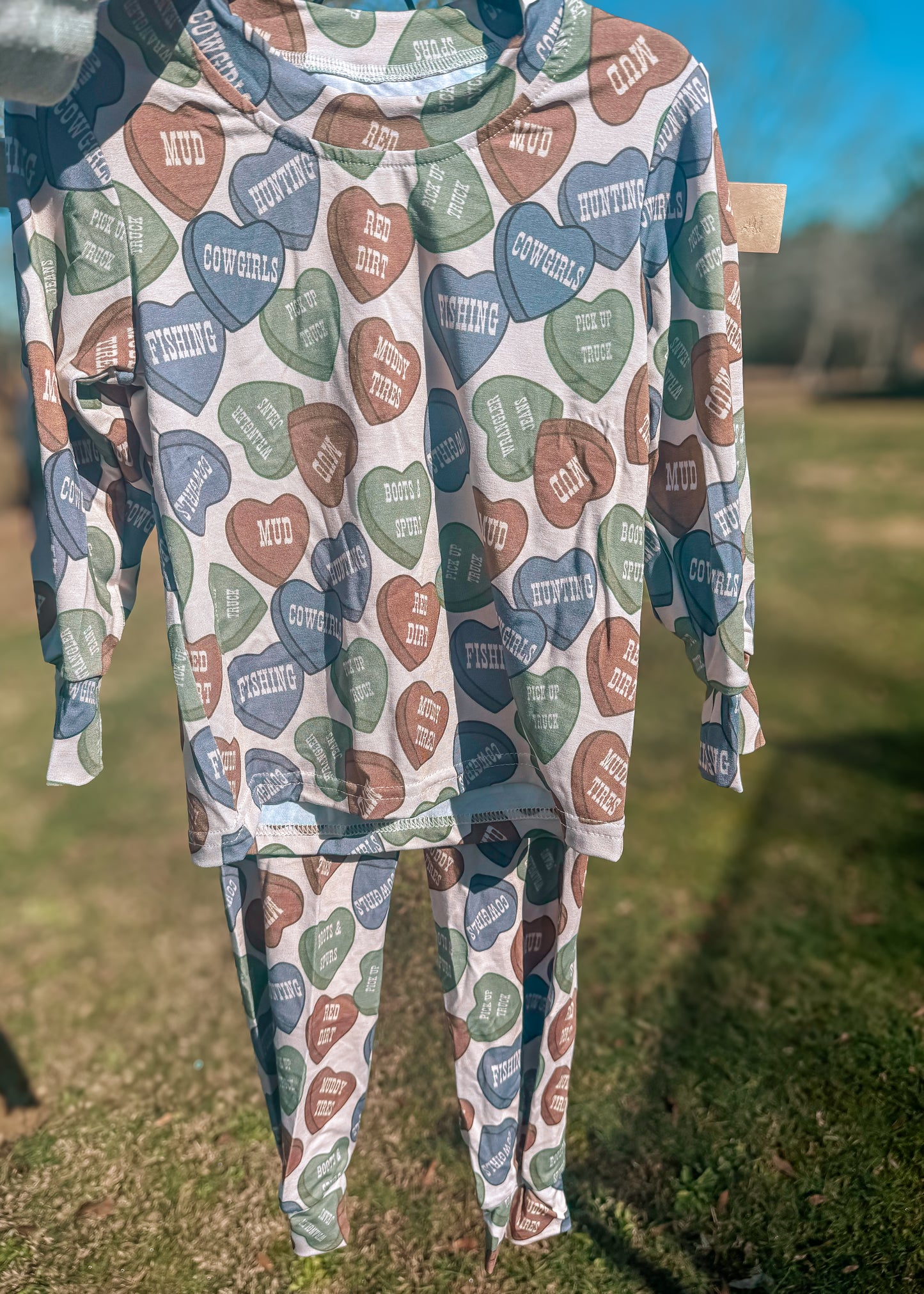 Western Hearts Valentines Bamboo Pajamas