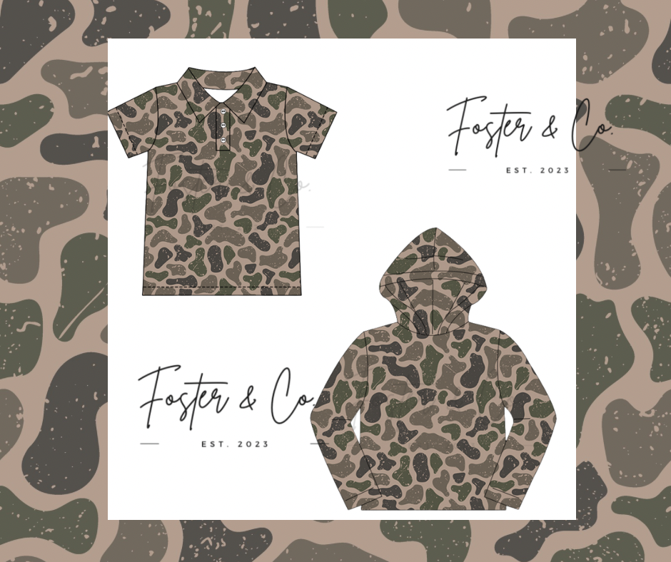 DAD & ME CAMO COLLECTION *SHIPS TO FOSTER & CO. IN JUNE*