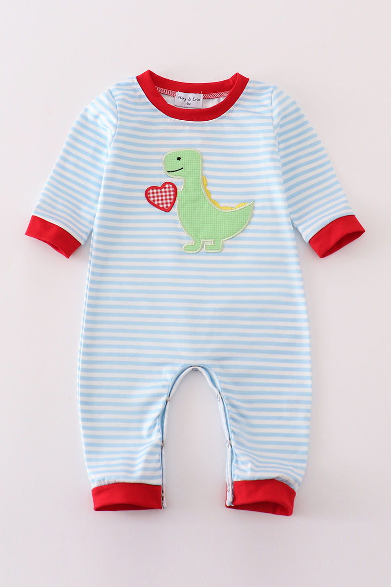 Boys Valentine Dinosaur Romper