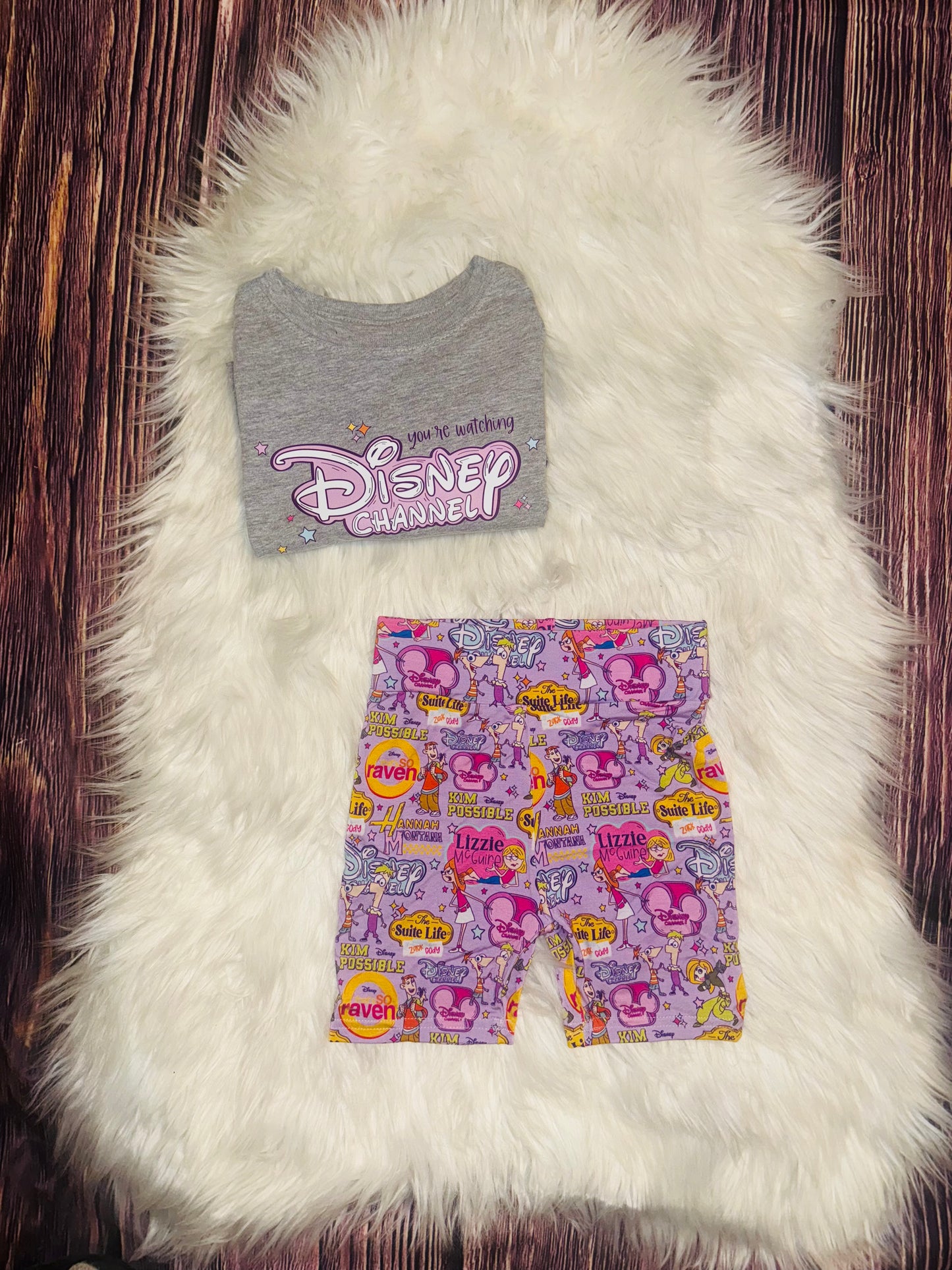 Cartoon Mash Up Biker Shorts