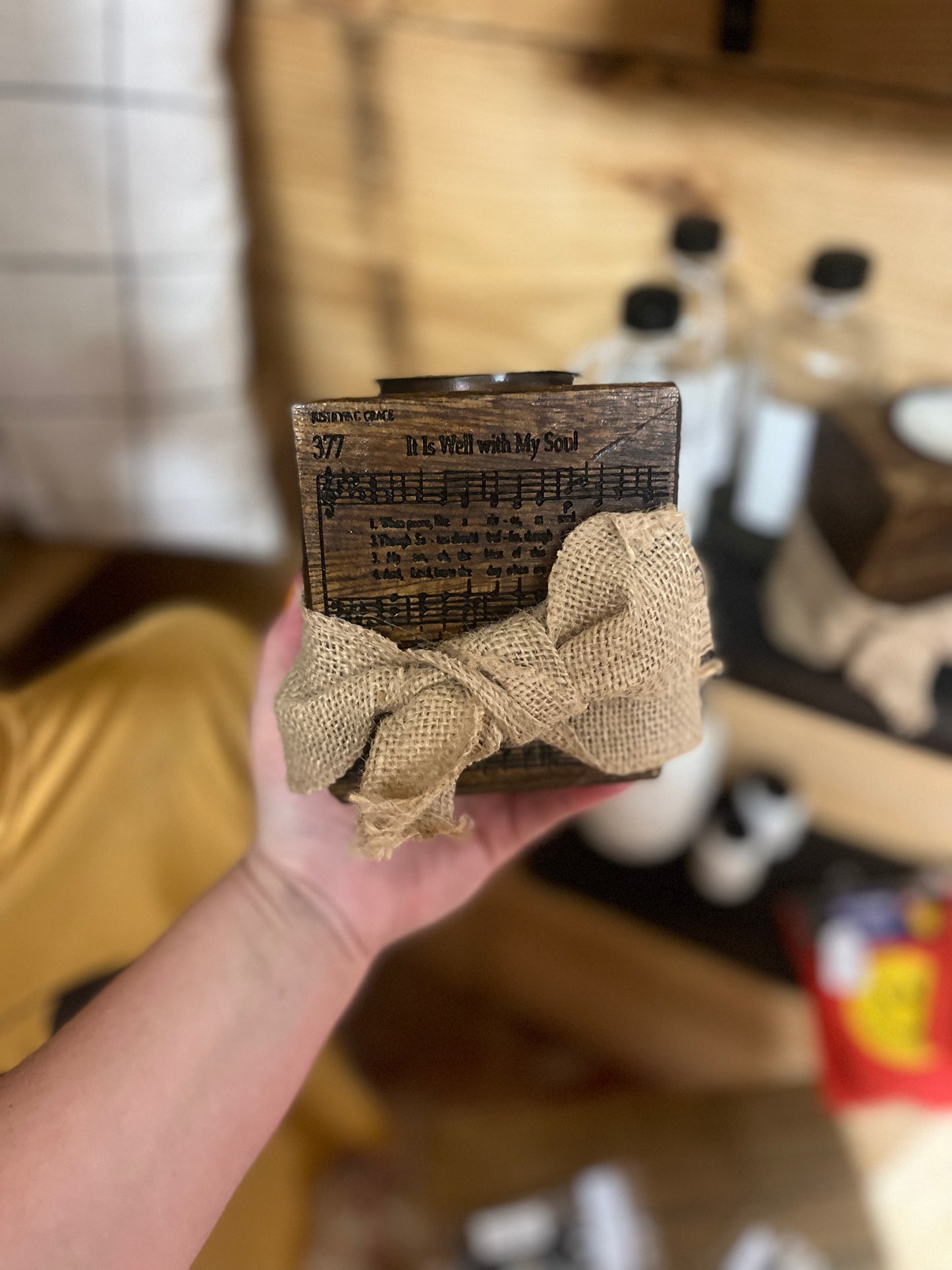 It is well with my Soul Wooden Candle