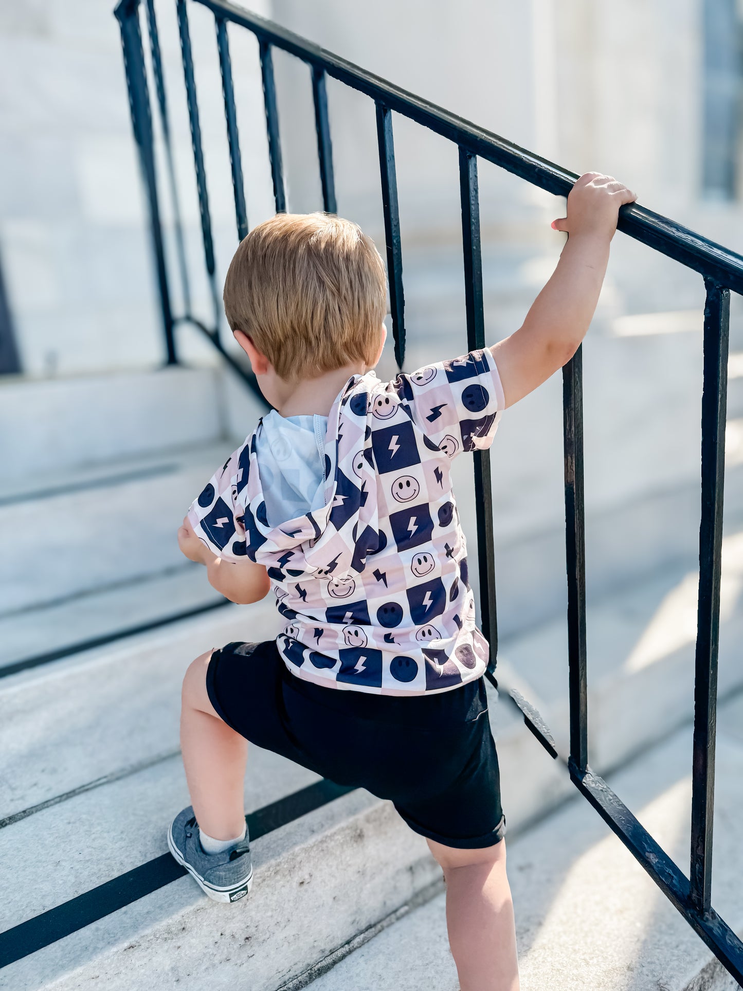 Smiley Checkered Hooded Set