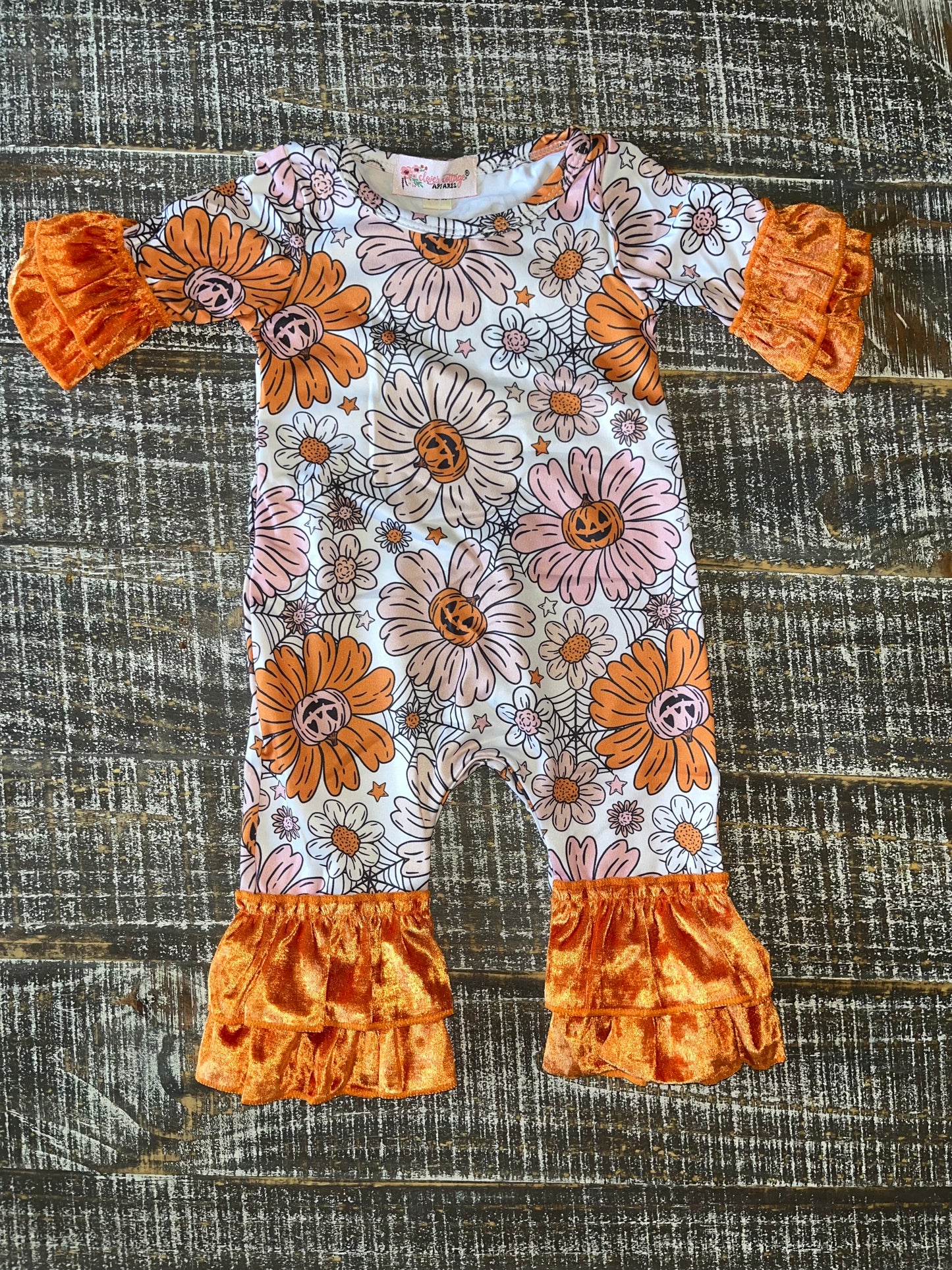 Floral Jack O lantern Romper