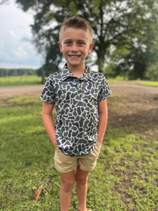 Weathered Marsh Camo Polo