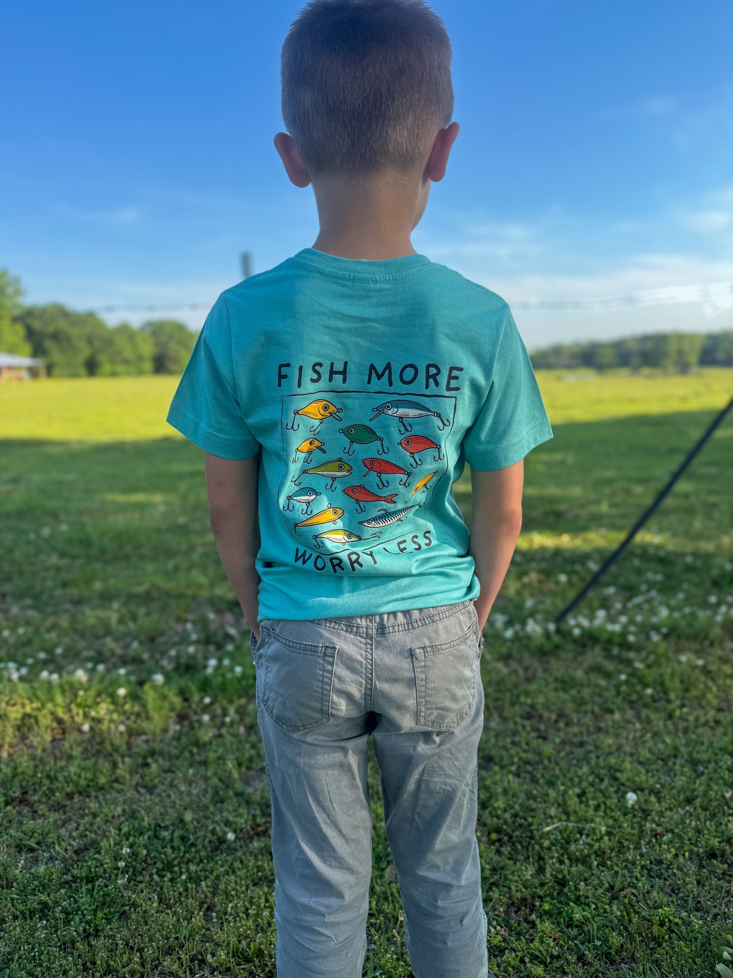 Fish More Worry Less | Graphic T-Shirt