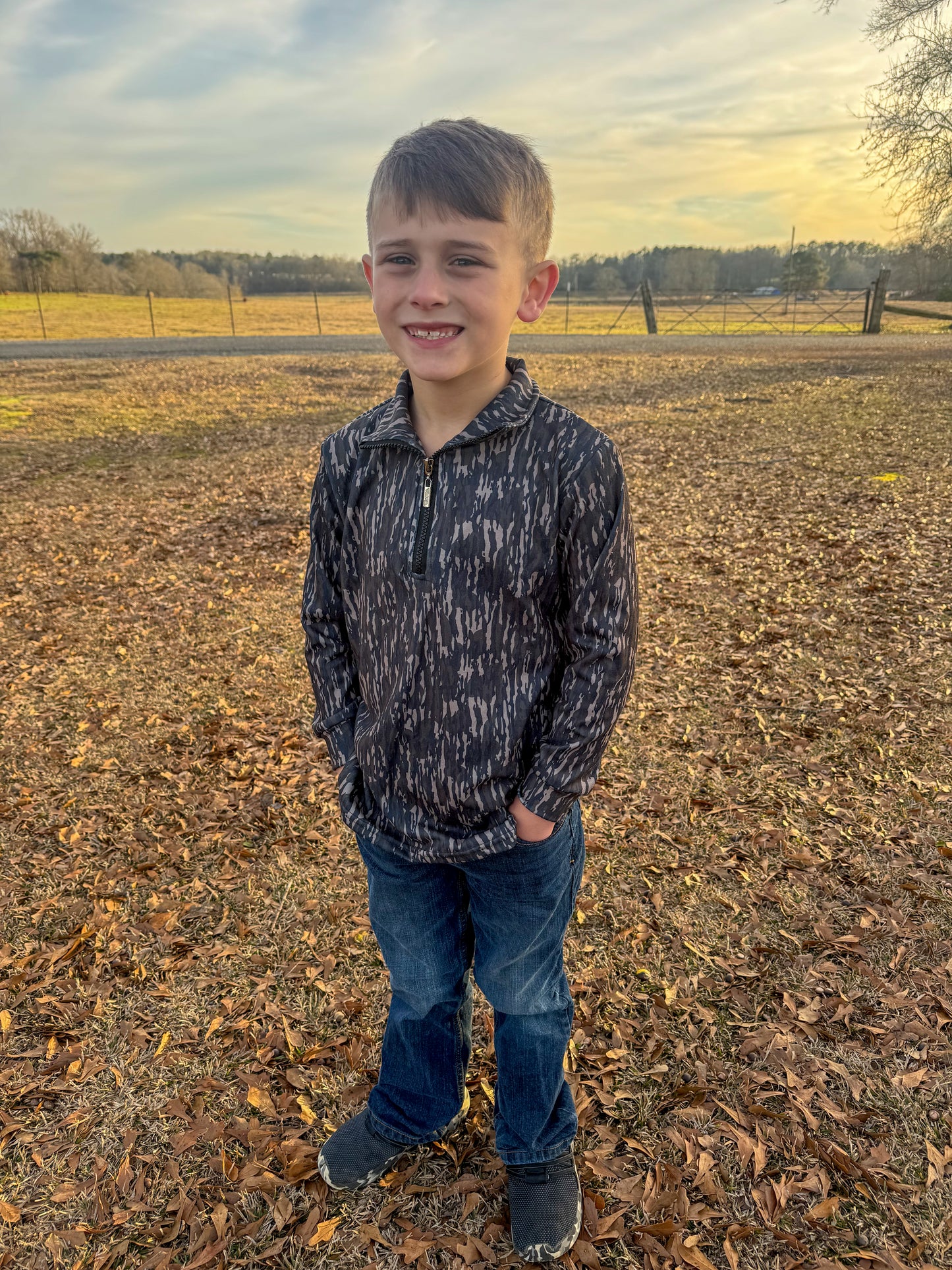 Camo Quarter Zip Pullover