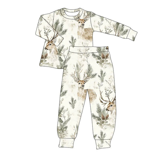 Winter Bamboo Pajamas Preorder- Deer Two Piece Pajama Set