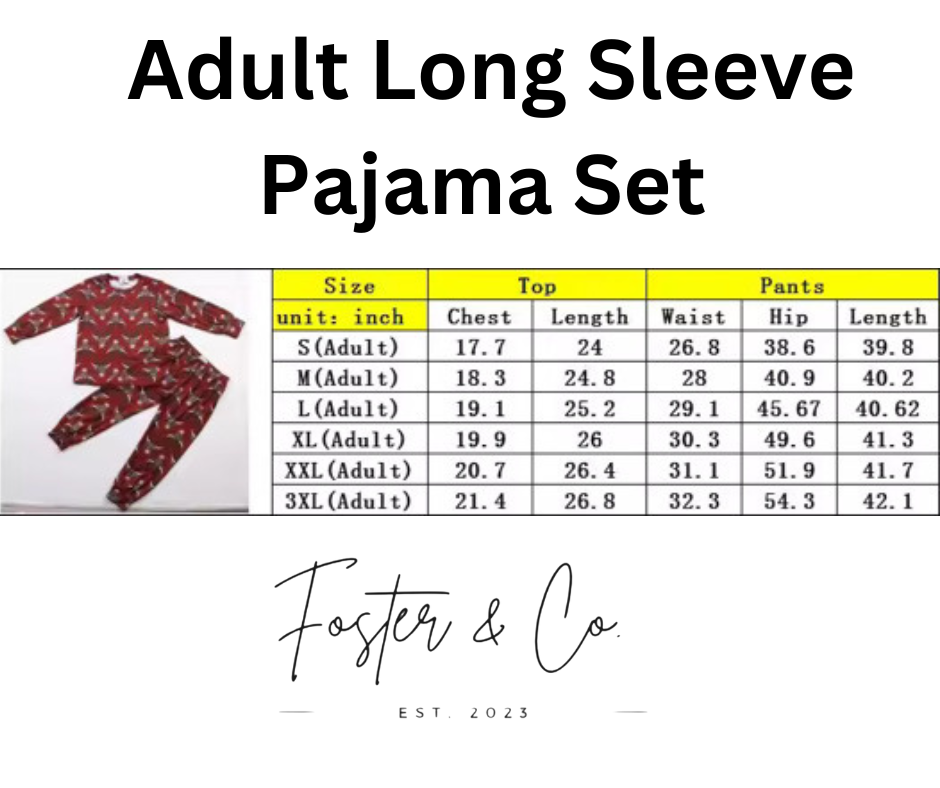 Bamboo Adult Long Sleeve Pajama Set