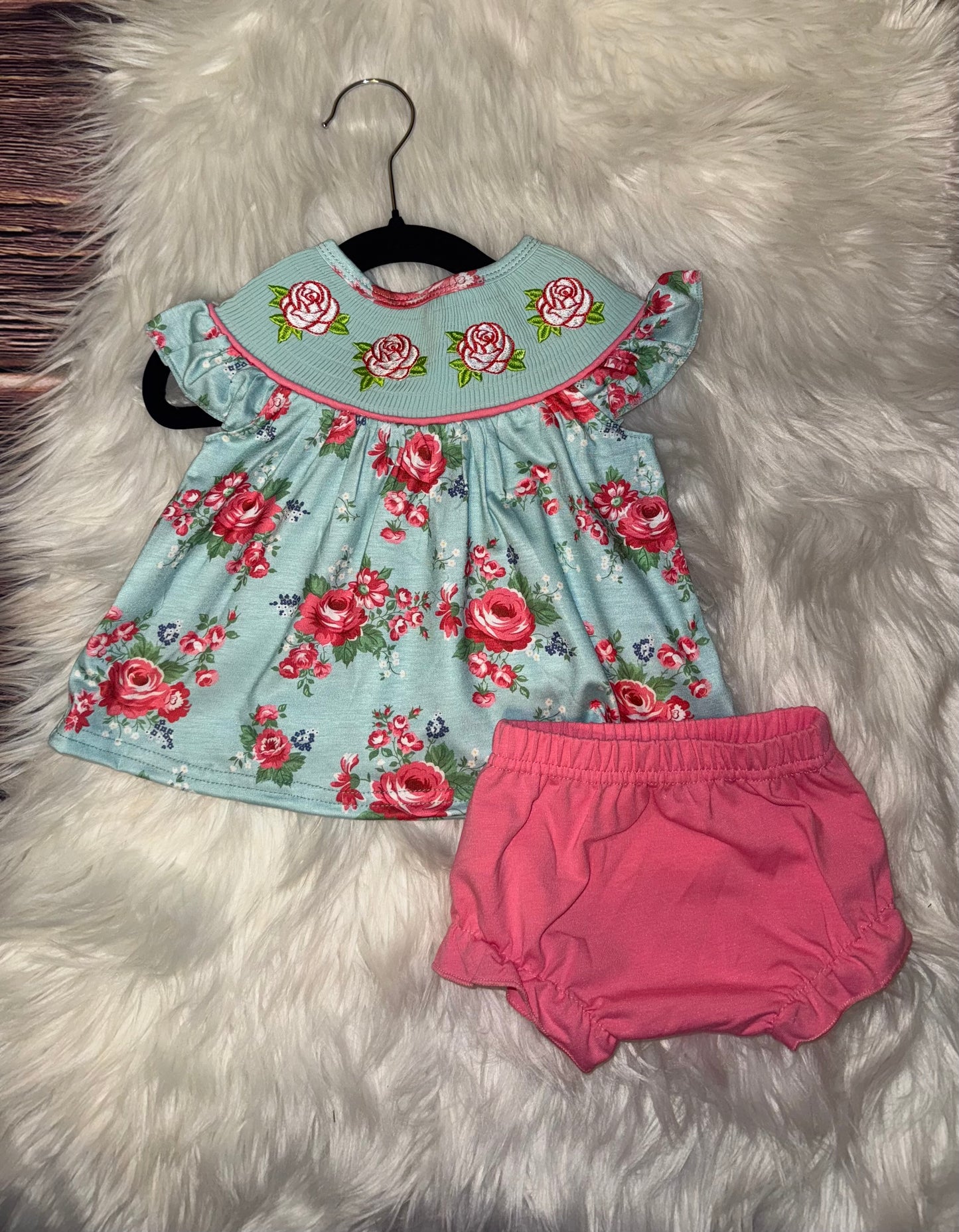 Blue Floral Bloomer’s Set