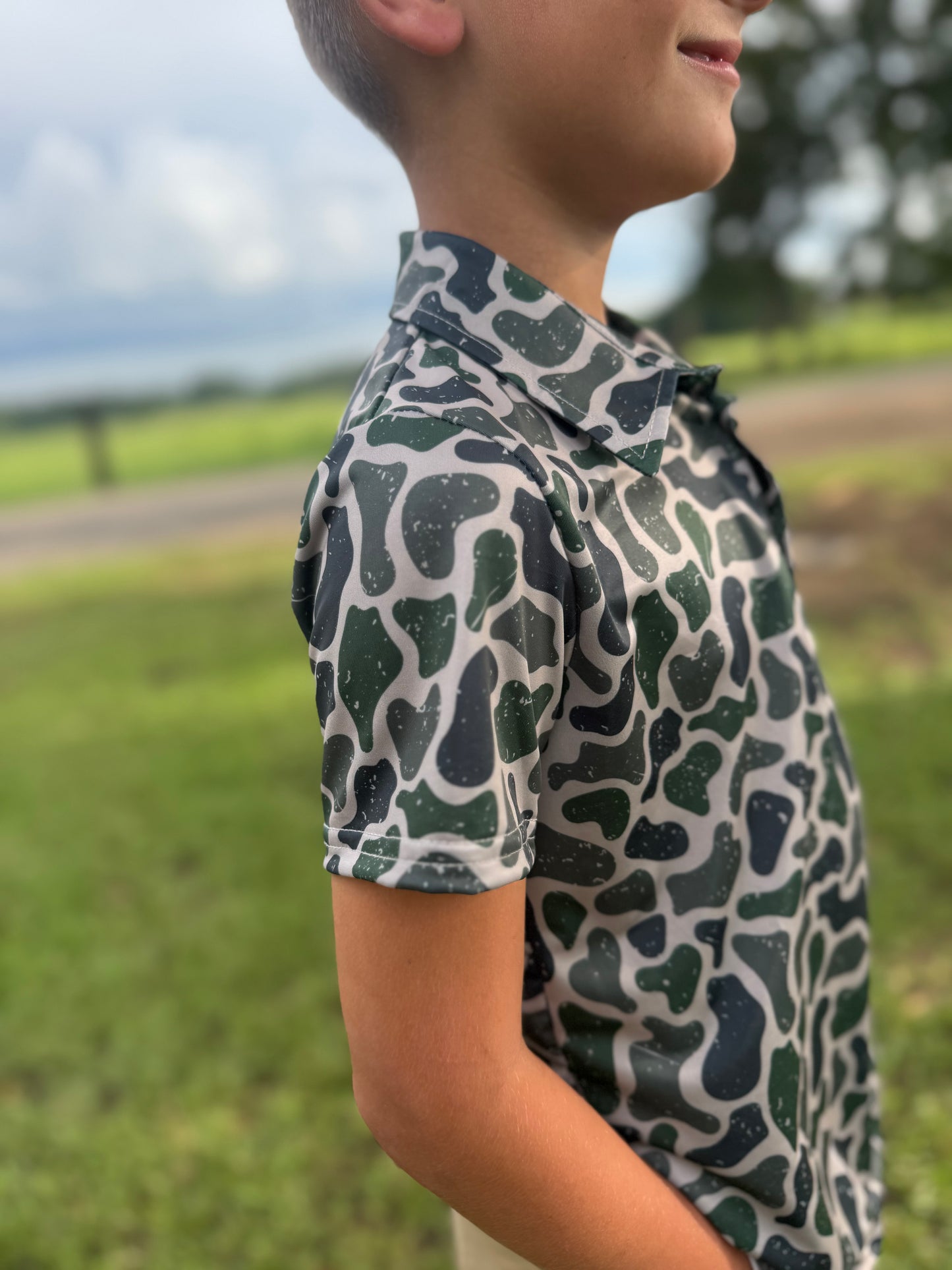 Weathered Marsh Camo Polo