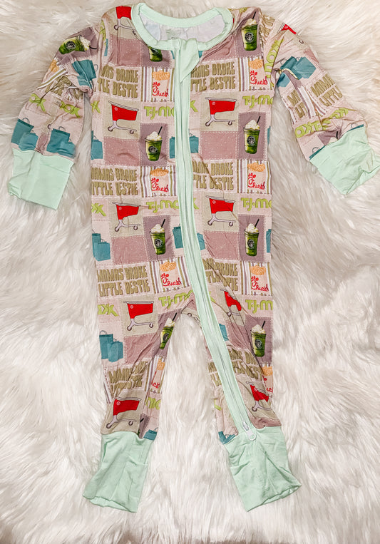 Mama’s Little Bestie Zip Up Bamboo Pajamas