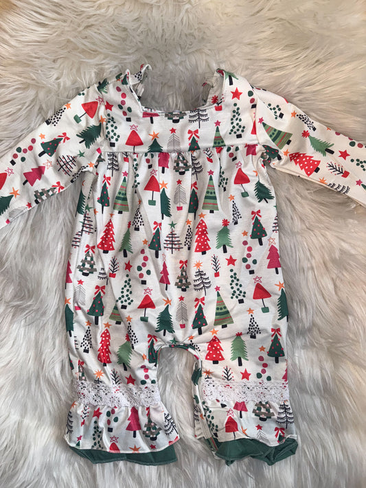 Girls Christmas Tree Romper