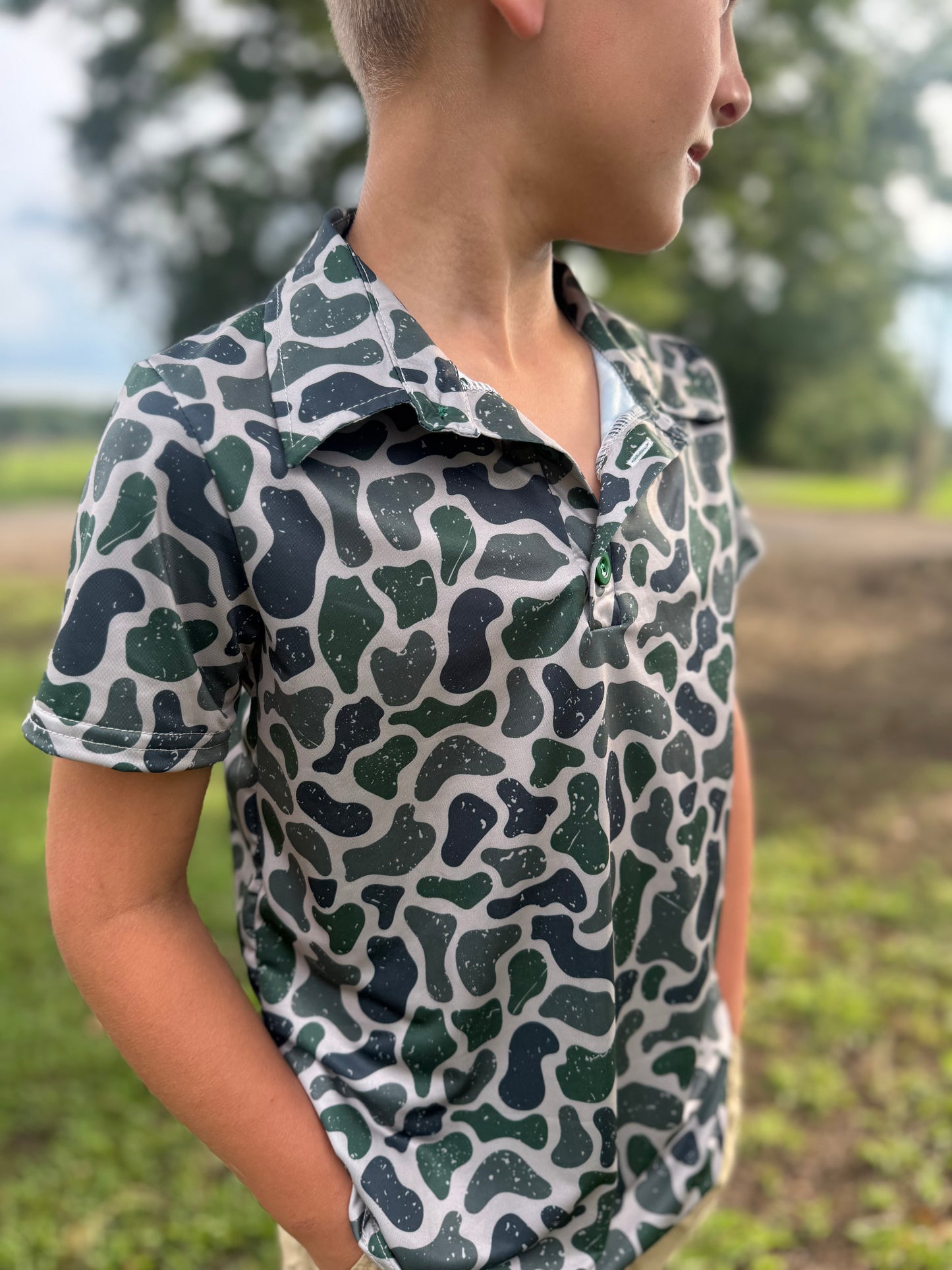 Weathered Marsh Camo Polo
