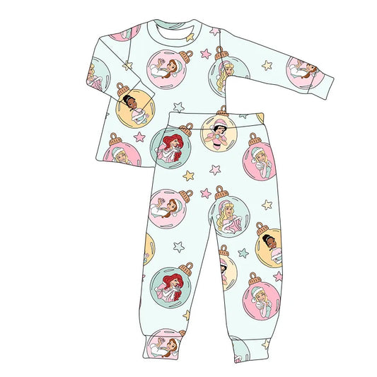 Winter Bamboo Pajamas Preorder- Princess Ornaments Two Piece Pajama Set