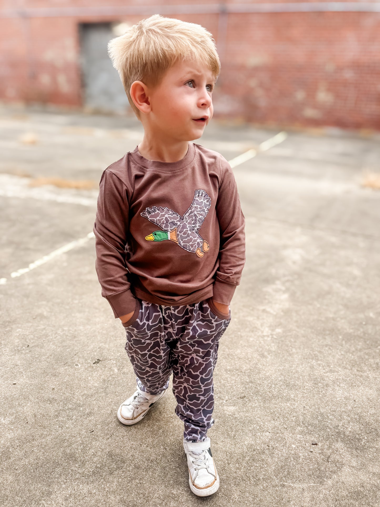 Boys Camo Duck Applique Jogger Set