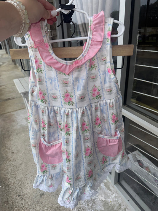 Girls Teacup Floral Shorts Set