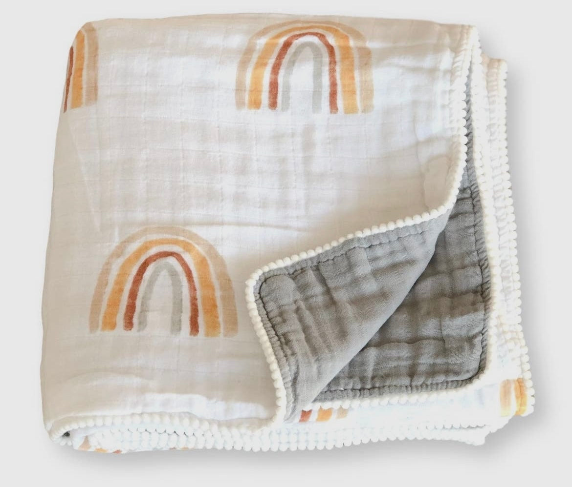 Fawn & Foster Rainbow Muslin Gauze Quilt