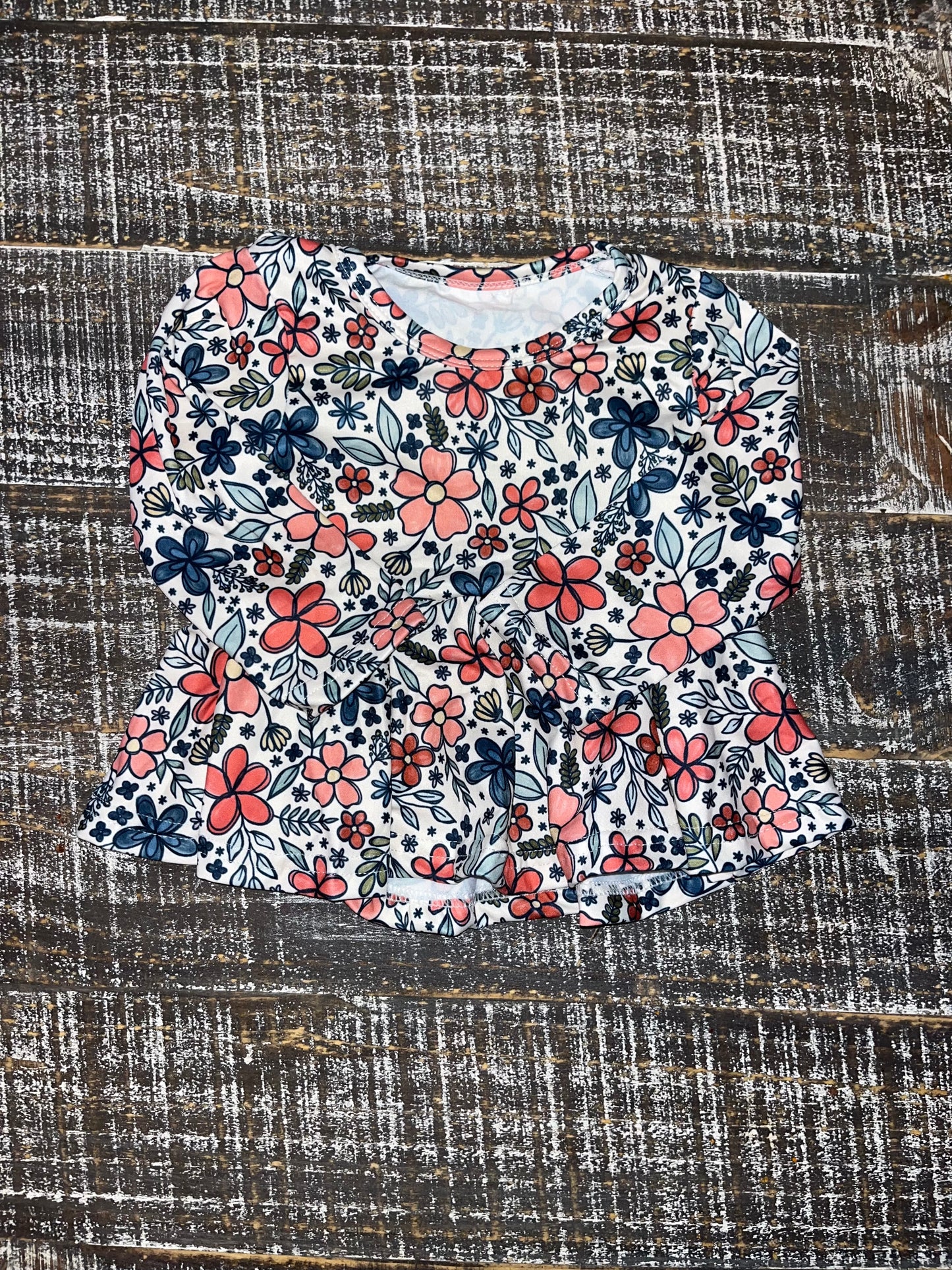 Floral Long Sleeve Peplum Top