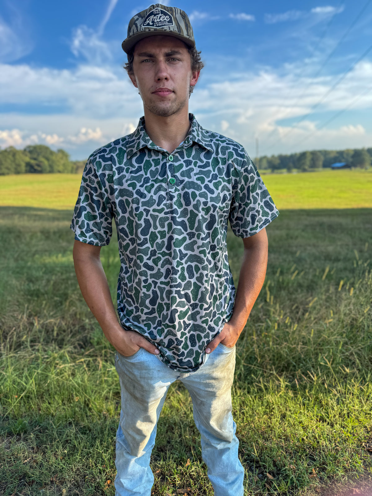 Weathered Marsh Camo Polo