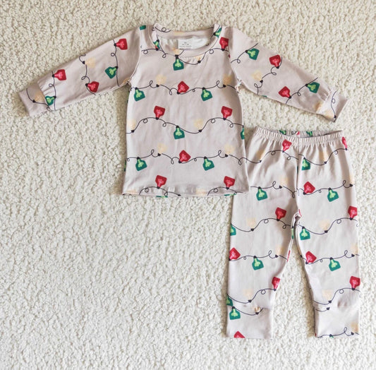 Cow Tag Christmas Lights Pajamas