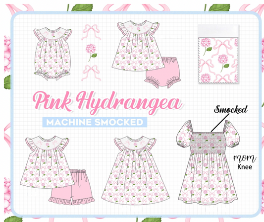 PO65 SMOCKED PINK HYDRANGEA COLLECTION