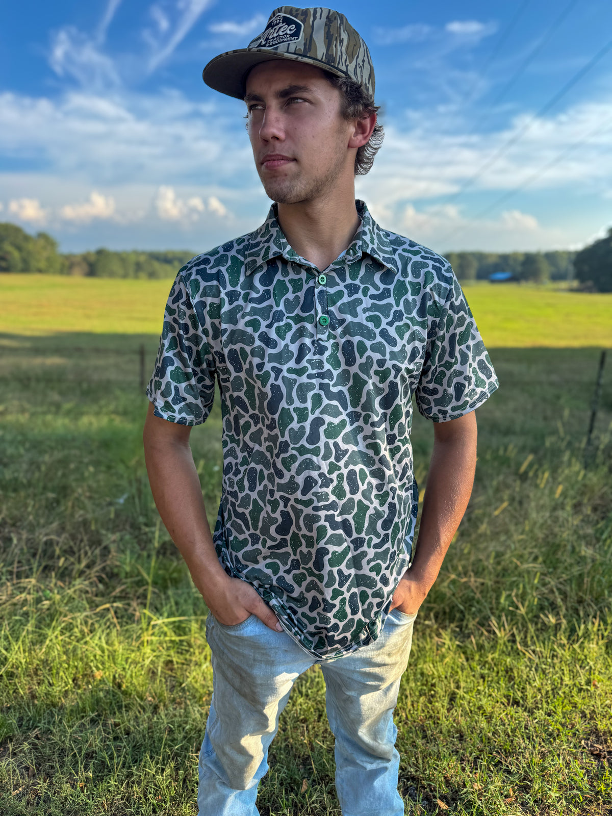 Weathered Marsh Camo Polo