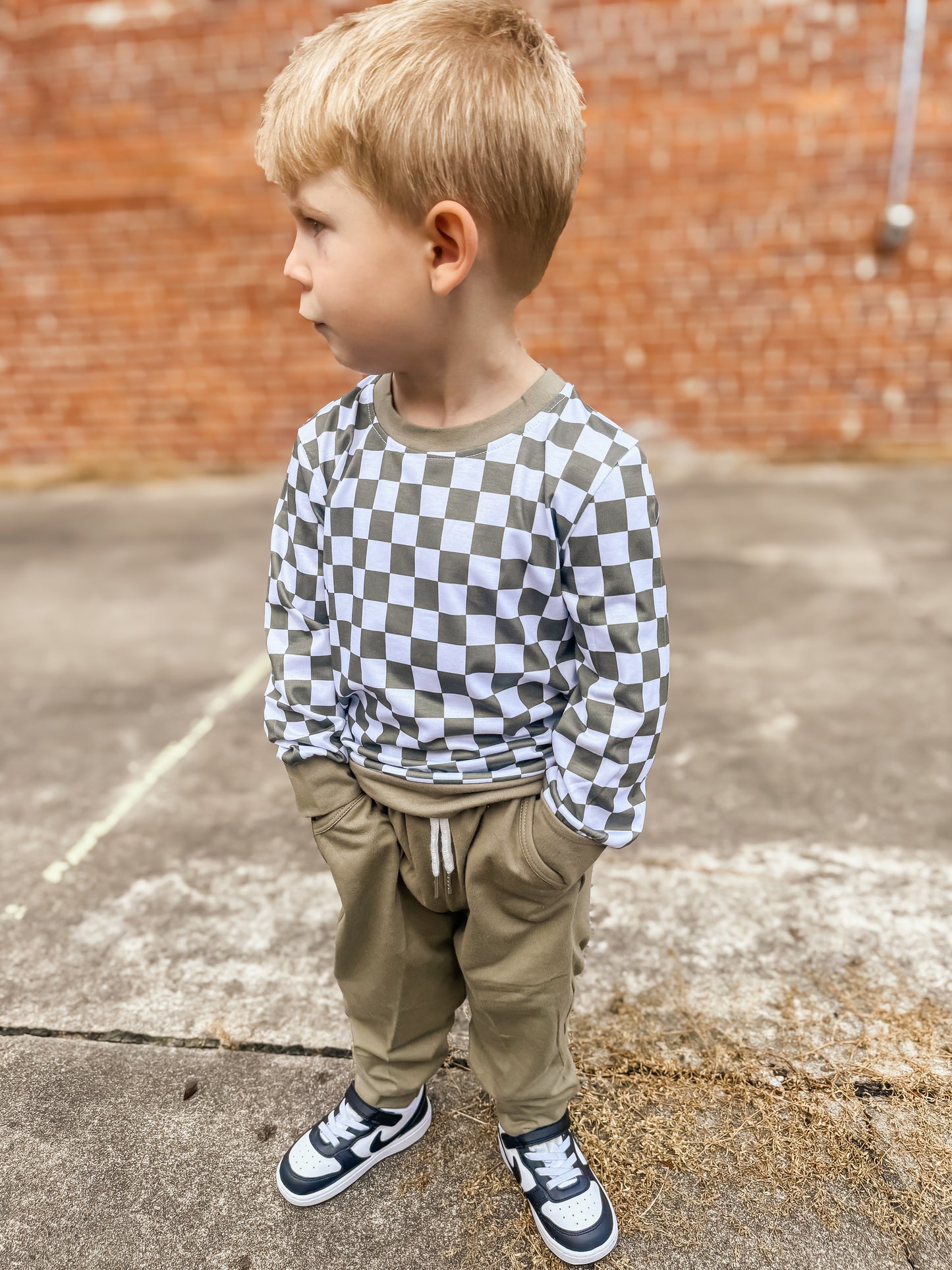 Checkered Jogger Set