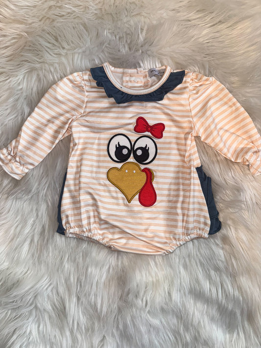 Girls Turkey Applique Bubble