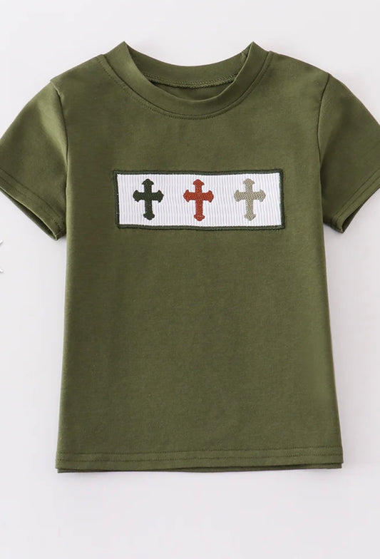 Boys Camo 3 crosses T-Shirt