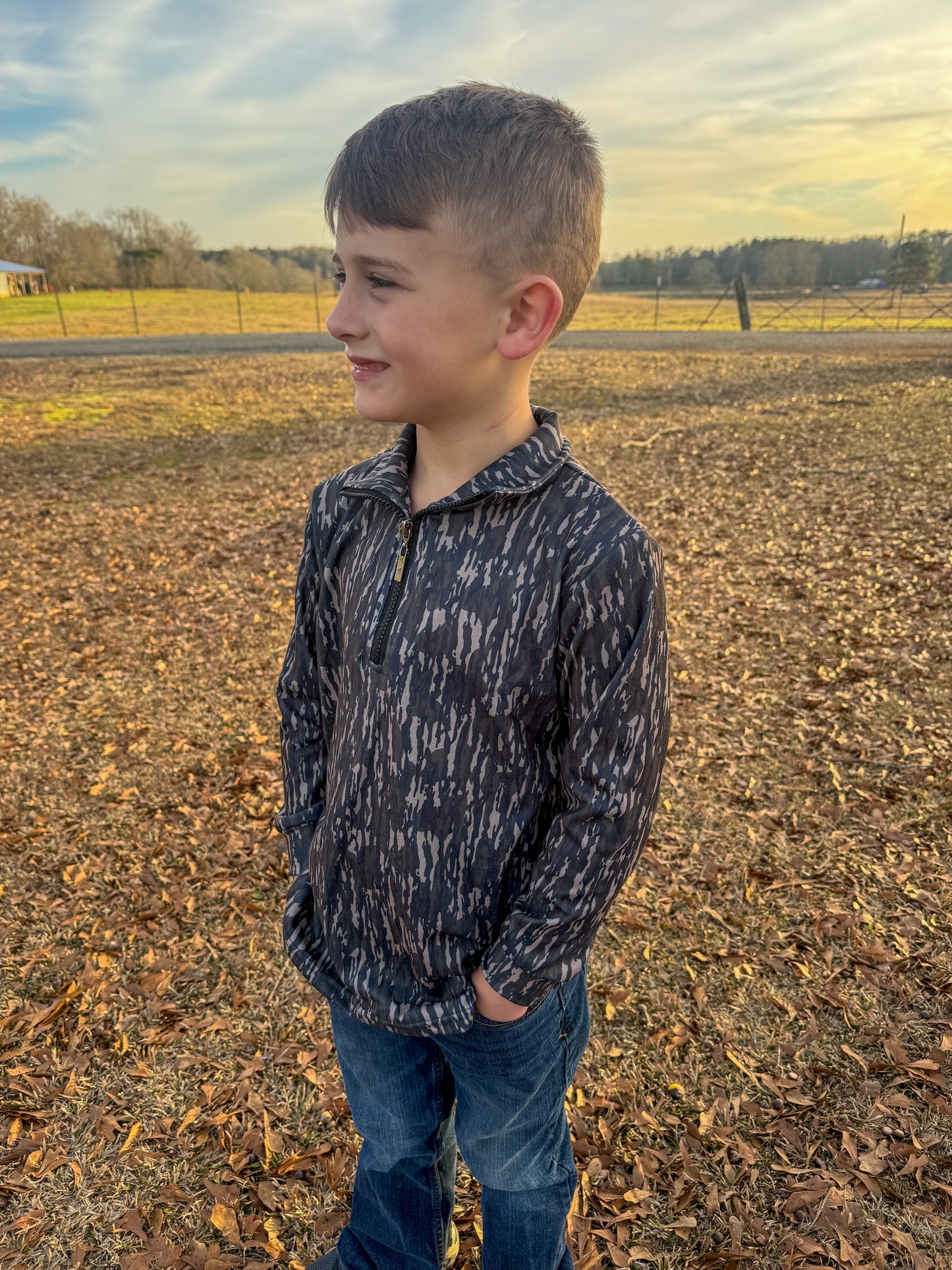 Camo Quarter Zip Pullover