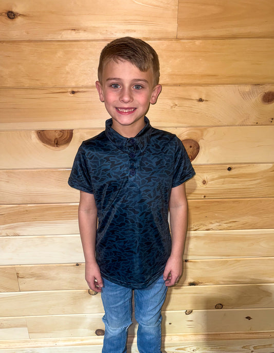 Navy Camo Performance Wear Polo