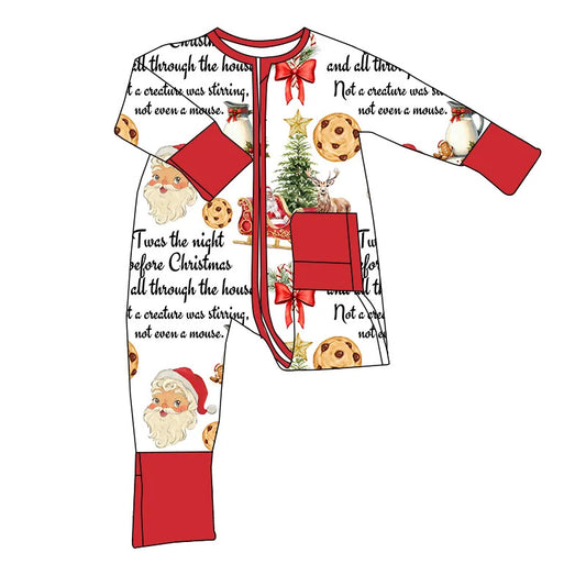 Winter Bamboo Pajamas Preorder- Twas the Night Before Christmas Zip Up Pajama