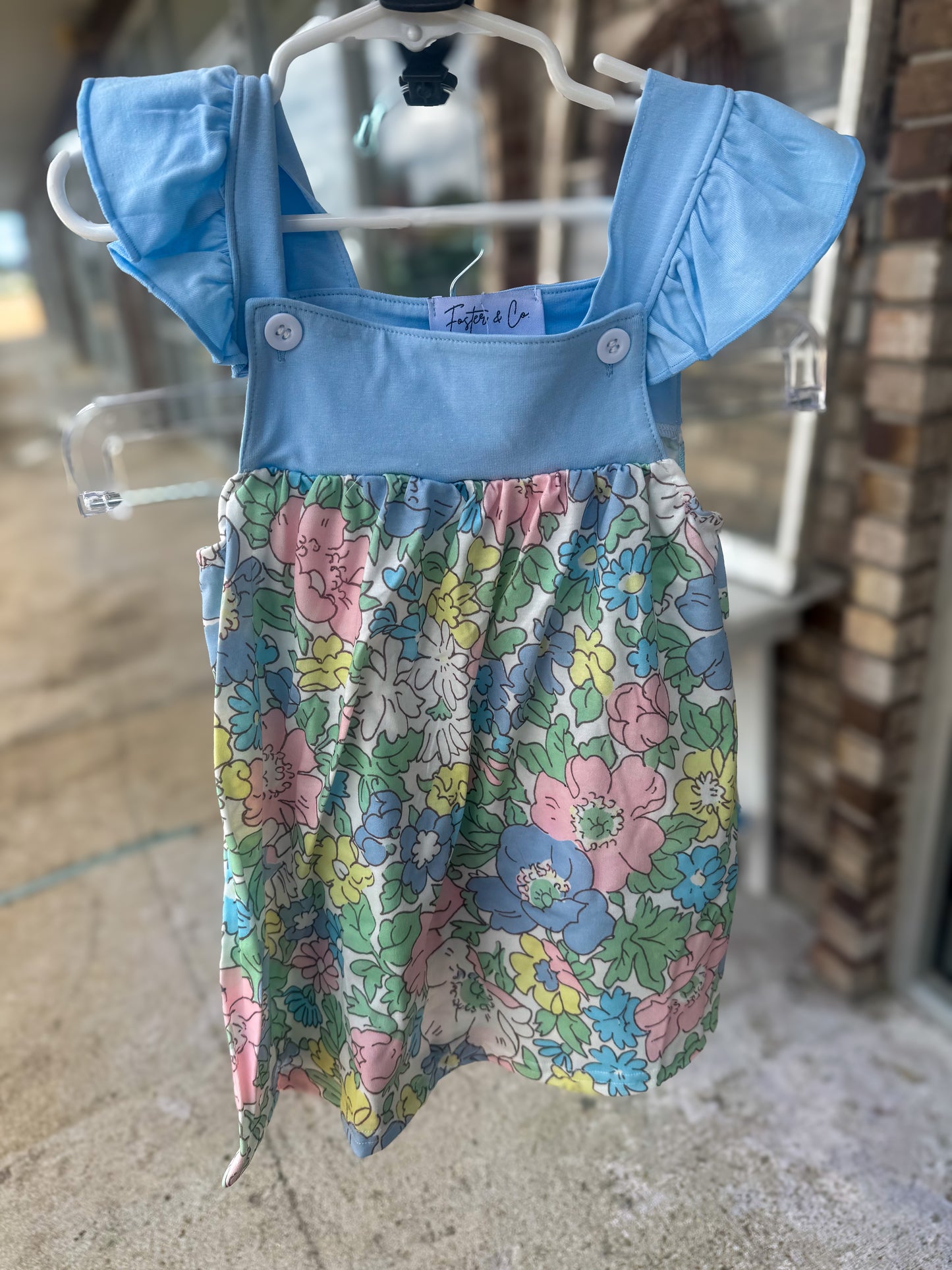 Blue Floral Shorts Set