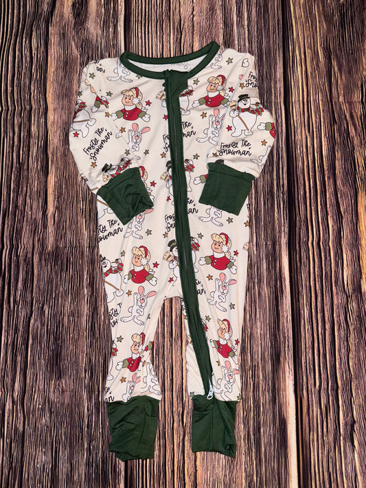 Frosty Zip Up Bamboo Pajamas