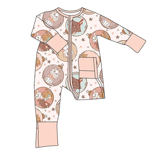 Winter Bamboo Pajamas Preorder- Cats Zip Up Pajamas