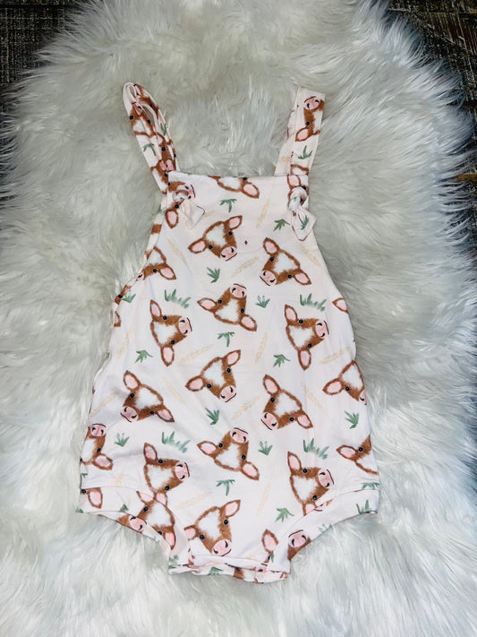 Baby Cow Knotted Overalls