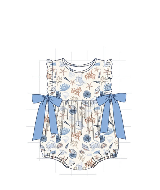 PO37 Blue Seashell Print Collection- Girl Bubble