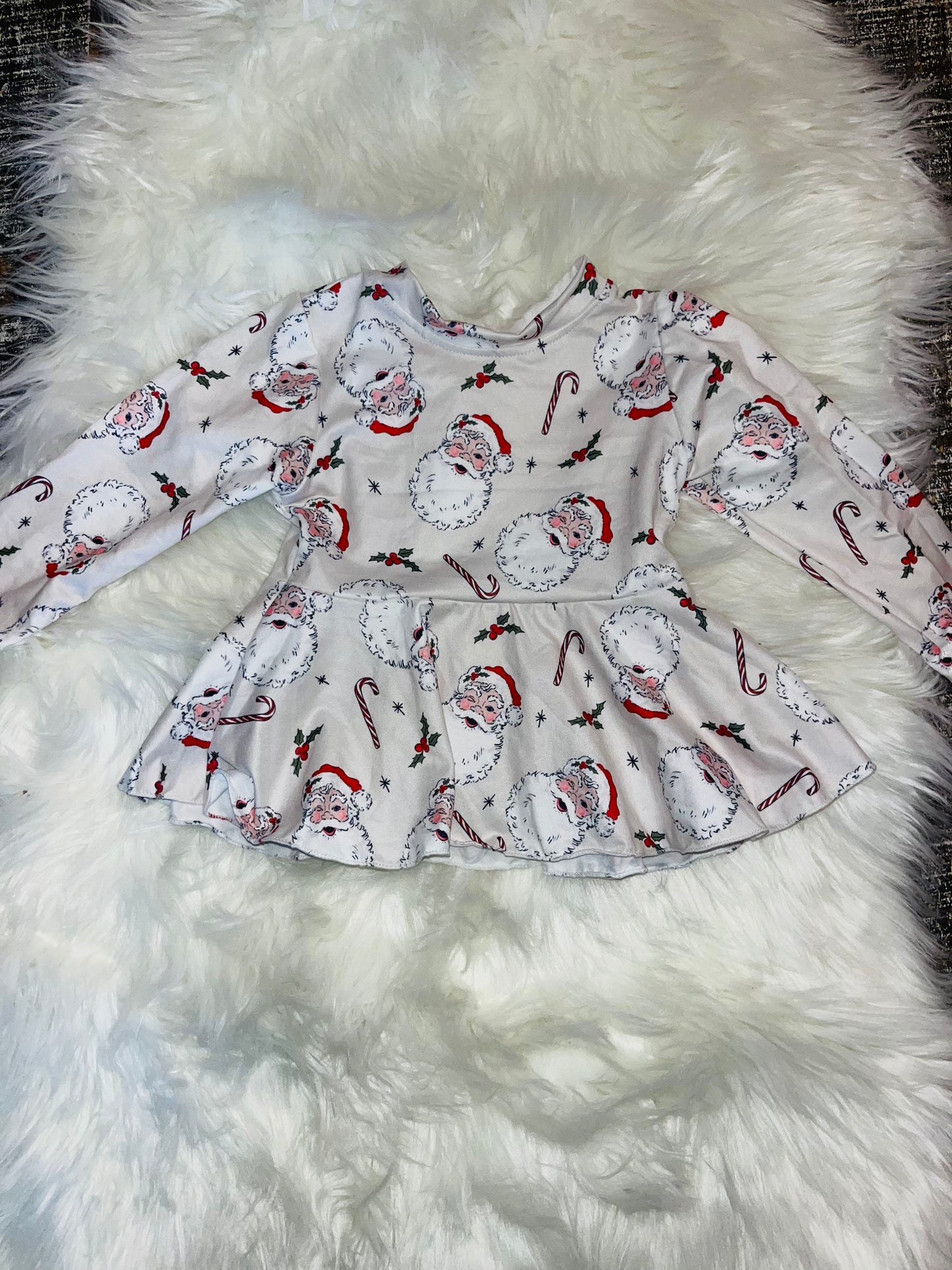 Vintage Santa Peplum Top