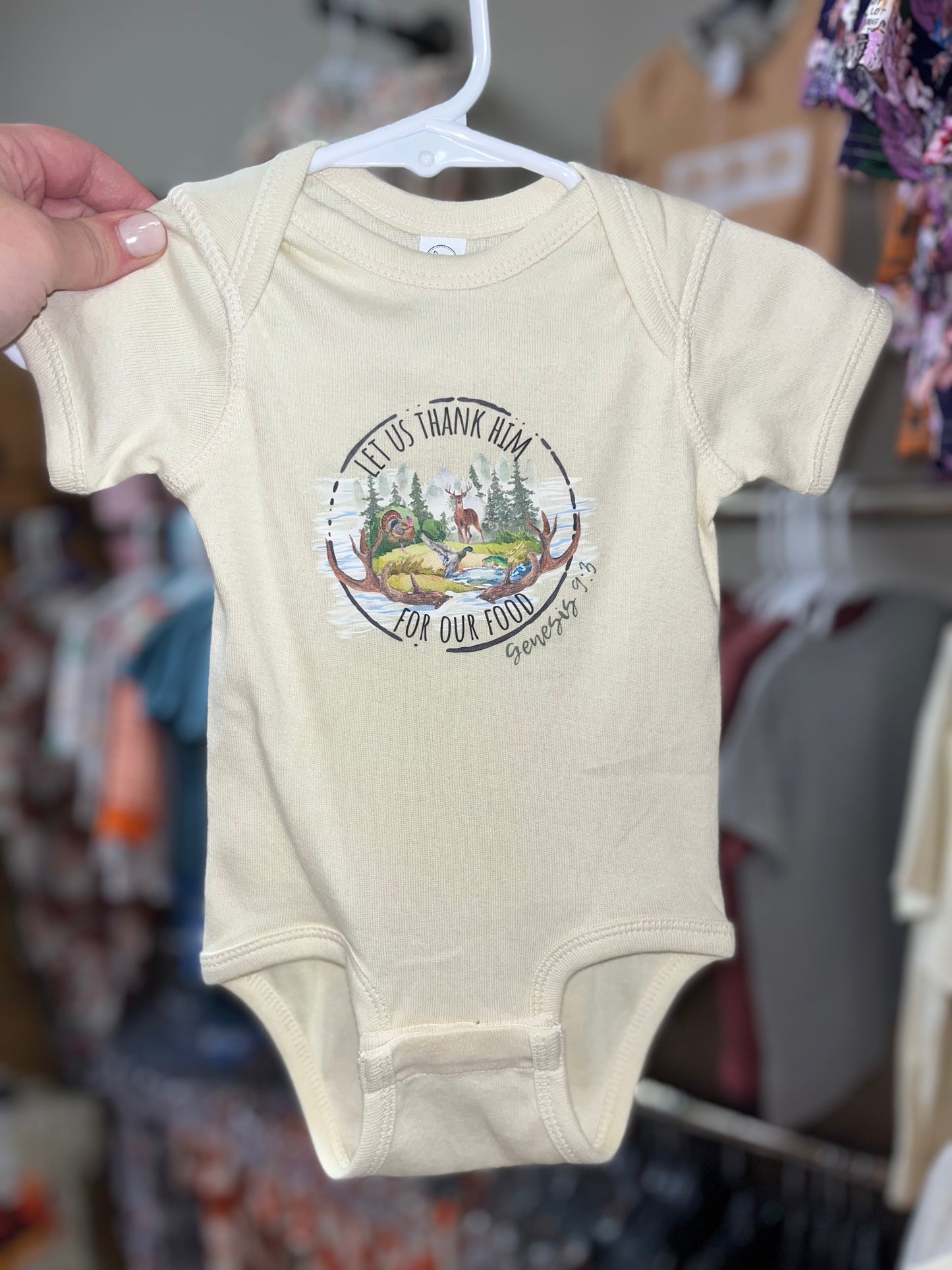 Let us Thank Him for Our Food Onesie