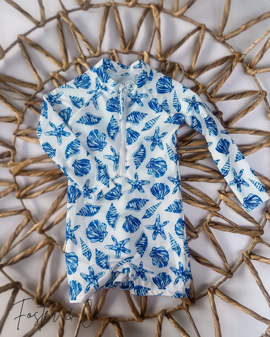 SEASHELLS SWIM RASH GUARD