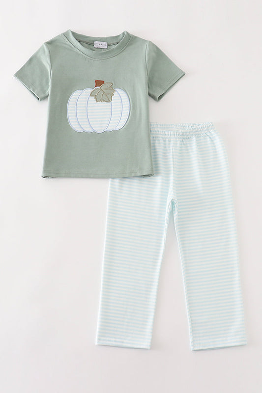 Sage Green Pumpkin Boys Set