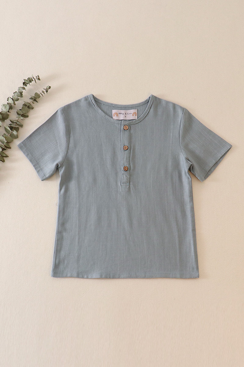 Teal Linen Top