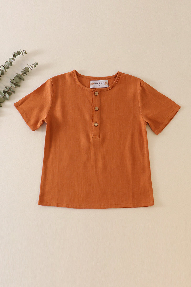 Caramel Linen Top