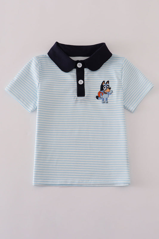 Blue Dog Back to School Polo Shirt