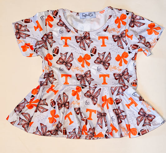 Girls Tennessee Short Sleeve Peplum Top