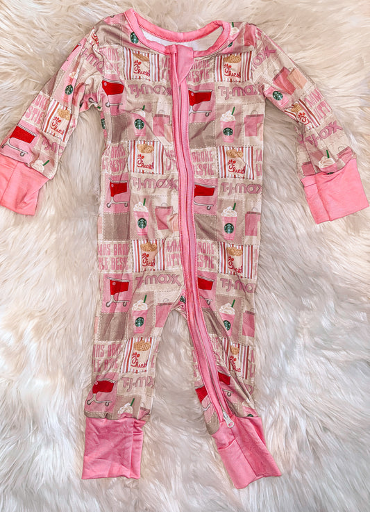 Girl Version Mama’s Bestie Bamboo Zip Up Pajamas