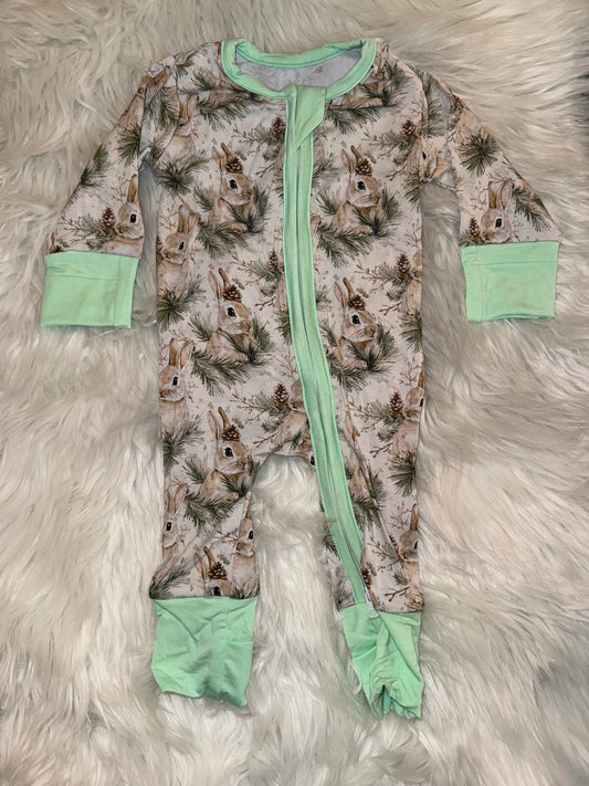 Bamboo Rabbit Zip Up Pajamas-Manufacturer Defect.